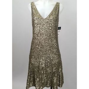 Lauren Ralph Lauren sequined vneck shift dress